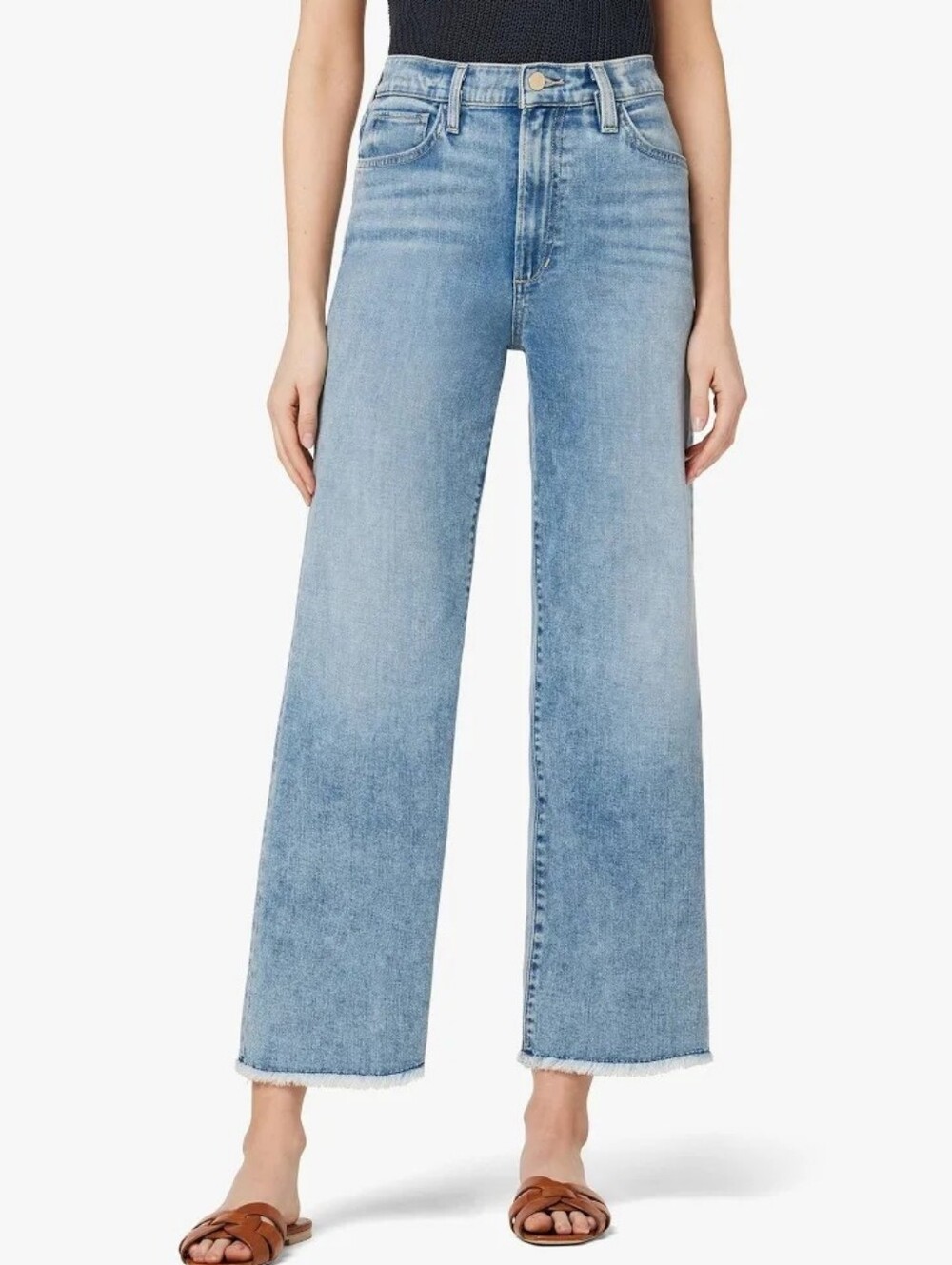 JOE'S Jeans Blake High Rise Wide Leg Crop Frayed Edge Jean in Low Key Sz 32 NWT